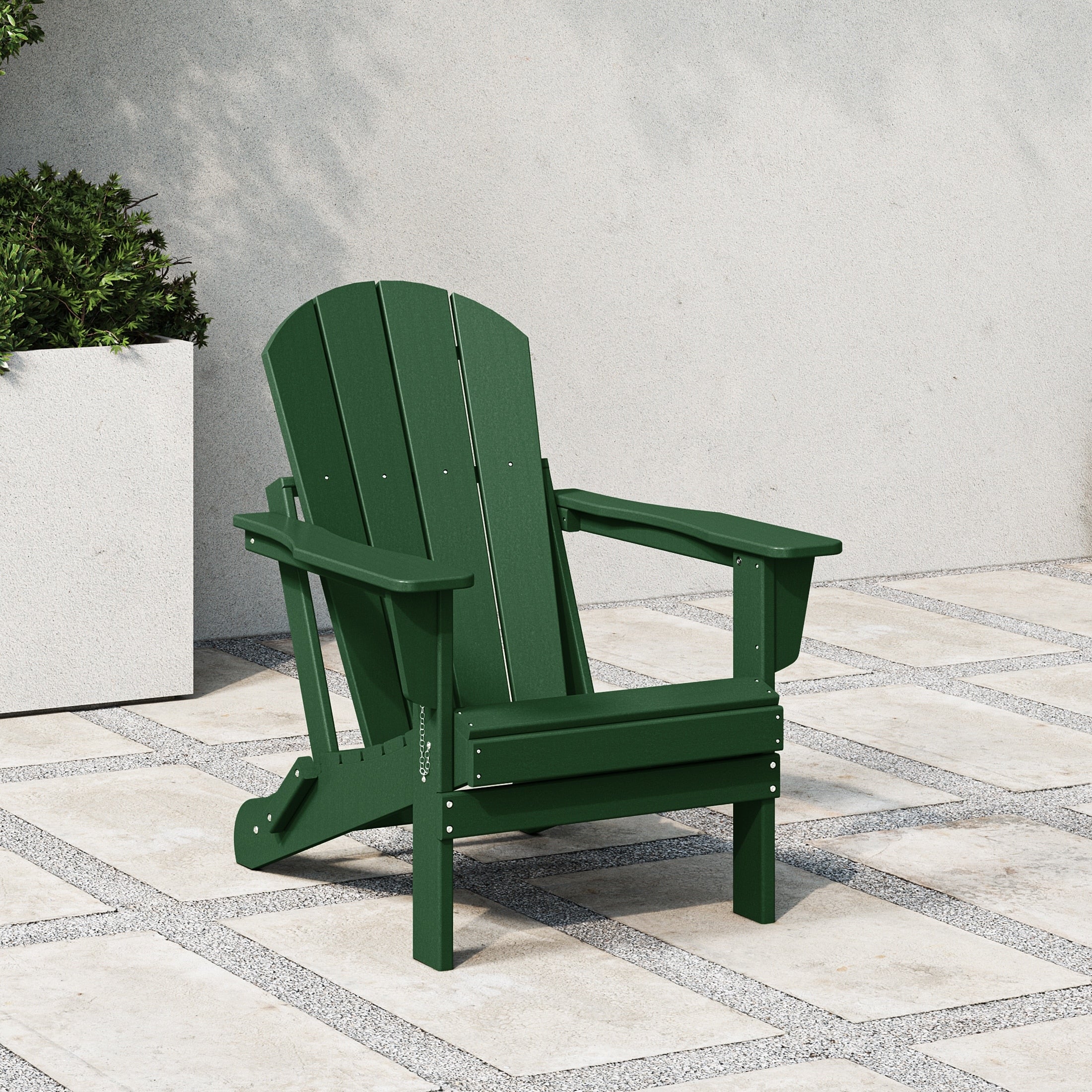 Chaise Adirondack pliante d'extérieur tout temps Polytrends Laguna résistante à la décoloration pour patio