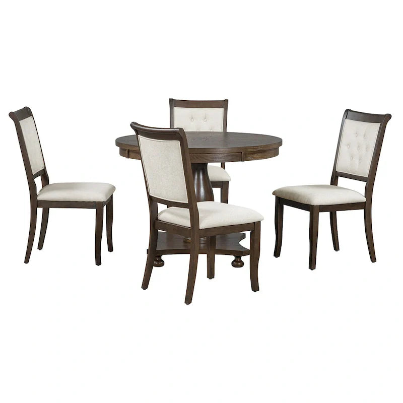 Ensembles de salle à manger 5 pièces Lak Retro avec chaises rembourrées par GDFStudio