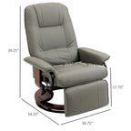 Fauteuil inclinable manuel pivotant en similicuir HomCom avec repose-pieds confortable et relaxant