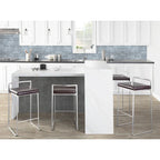 Tabouret de comptoir Silver Orchid Forrest en acier inoxydable empilable et entièrement soudé (lot de 2)