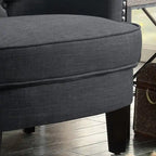 Moser Bay Mignon Fauteuil d'appoint à oreilles capitonné large de 76 cm en velours et lin