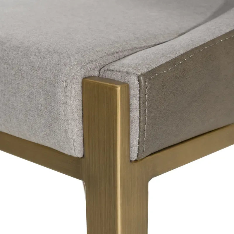 Tabouret de comptoir contemporain Modrest Fairview gris et laiton