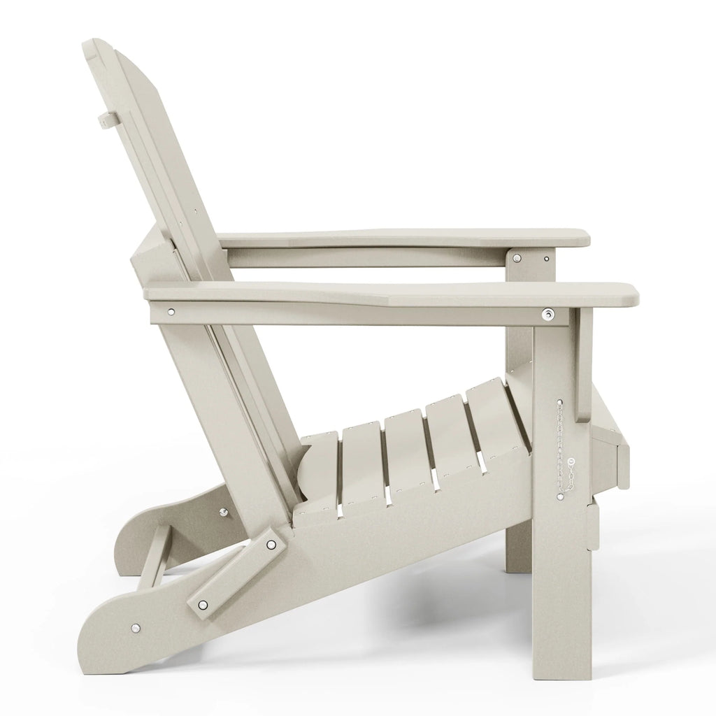 Chaise Adirondack pliante d'extérieur tout temps Polytrends Laguna résistante à la décoloration pour patio