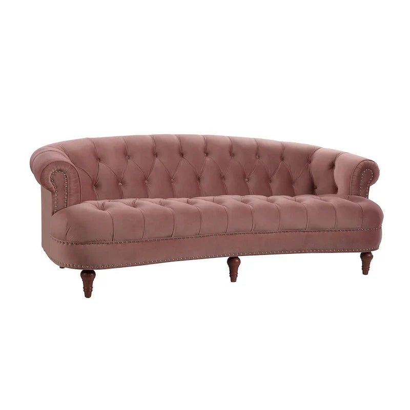 Canapé capitonné chesterfield La Rosa 84 en velours, style moderne du milieu du siècle