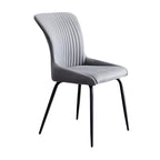 Chaises de salle à manger sans accoudoirs gris foncé industrielles