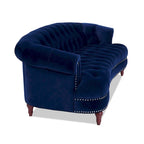 Canapé capitonné chesterfield La Rosa 84 en velours, style moderne du milieu du siècle