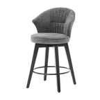 Lot de 2 tabourets de bar pivotants, chaises de salle à manger rembourrées avec large dossier, chaises de hauteur comptoir avec pieds en métal