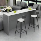 Table de bar longue rectangulaire blanche en bois pour salon