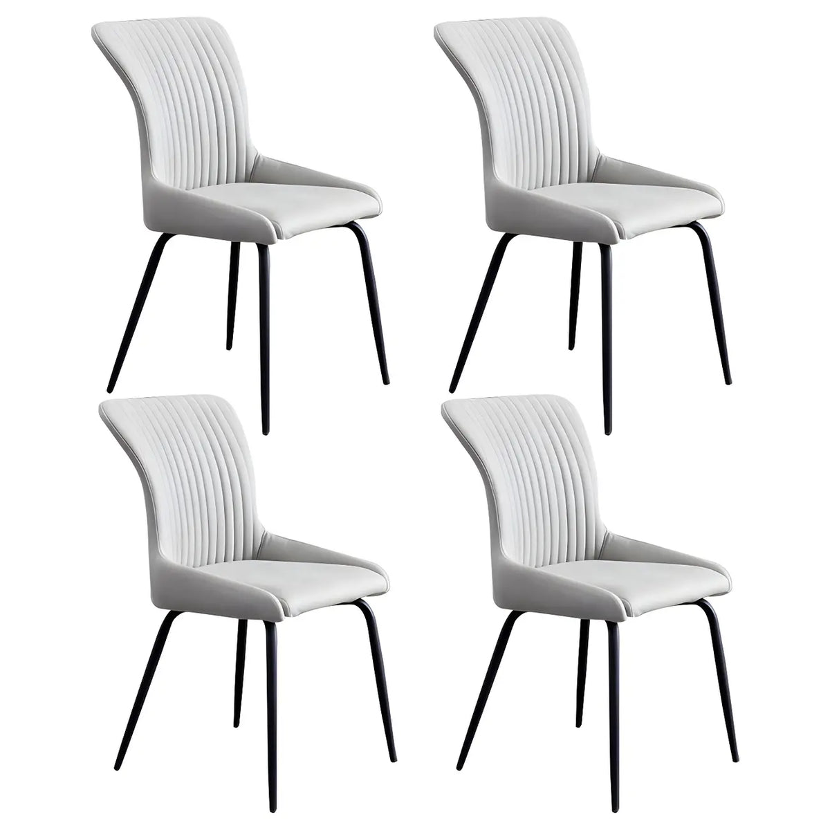 Chaises de salle à manger sans accoudoirs gris foncé industrielles