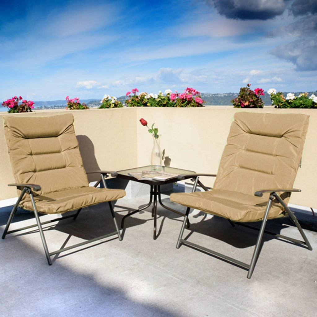 Kozyard Elsa, ensemble de bistrot pliant rembourré, 3 pièces, pour extérieur