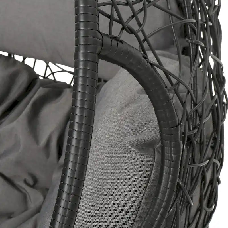 Fauteuil suspendu d'extérieur en osier imperméable avec coussins, siège hamac – Capacité de 136 kg