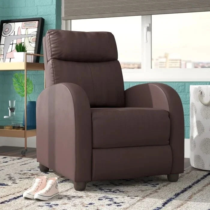 Fauteuil inclinable à dossier basculant en similicuir, marron / noir / gris / kaki / rouge / beige, simple