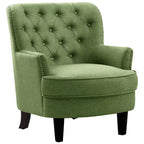 Moser Bay Mignon Fauteuil d'appoint à oreilles capitonné large de 76 cm en velours et lin
