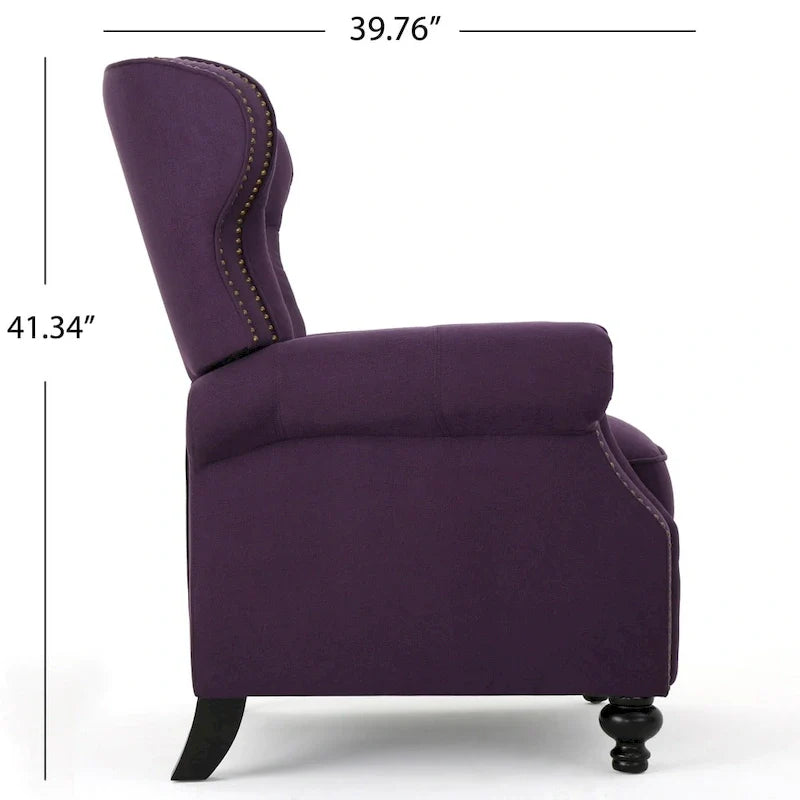 Fauteuil inclinable en tissu touffeté Walder avec têtes de clous par Christopher Knight Home