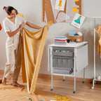 Table artisanale réglable en hauteur avec étagères de rangement, table de coupe pliante mobile pour bureau à domicile, salle de couture, salle d'artisanat