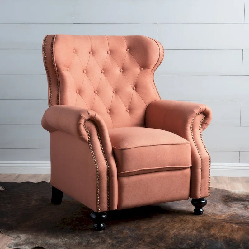 Fauteuil inclinable en tissu touffeté Walder avec têtes de clous par Christopher Knight Home