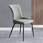 Chaises de salle à manger sans accoudoirs gris foncé industrielles
