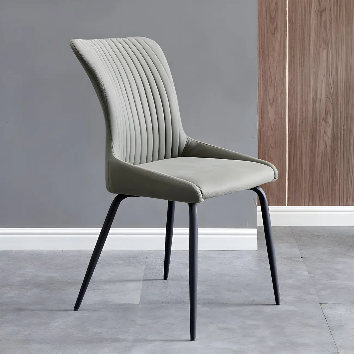 Chaises de salle à manger sans accoudoirs gris foncé industrielles