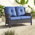 Gymojoy Canapé d'extérieur deux places en rotin Wicker Sofa Set