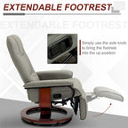 Fauteuil inclinable manuel pivotant en similicuir HomCom avec repose-pieds confortable et relaxant