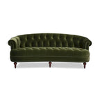 Canapé capitonné chesterfield La Rosa 84 en velours, style moderne du milieu du siècle