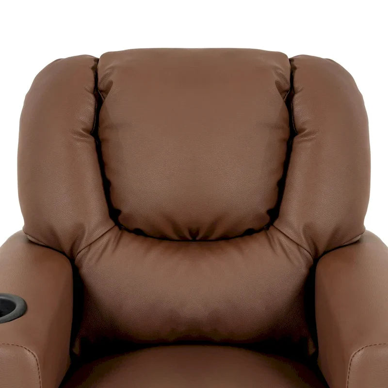 Fauteuil inclinable pour enfants en PVC avec fonction d'inclinaison par poussée, porte-gobelet et repose-pieds confortable