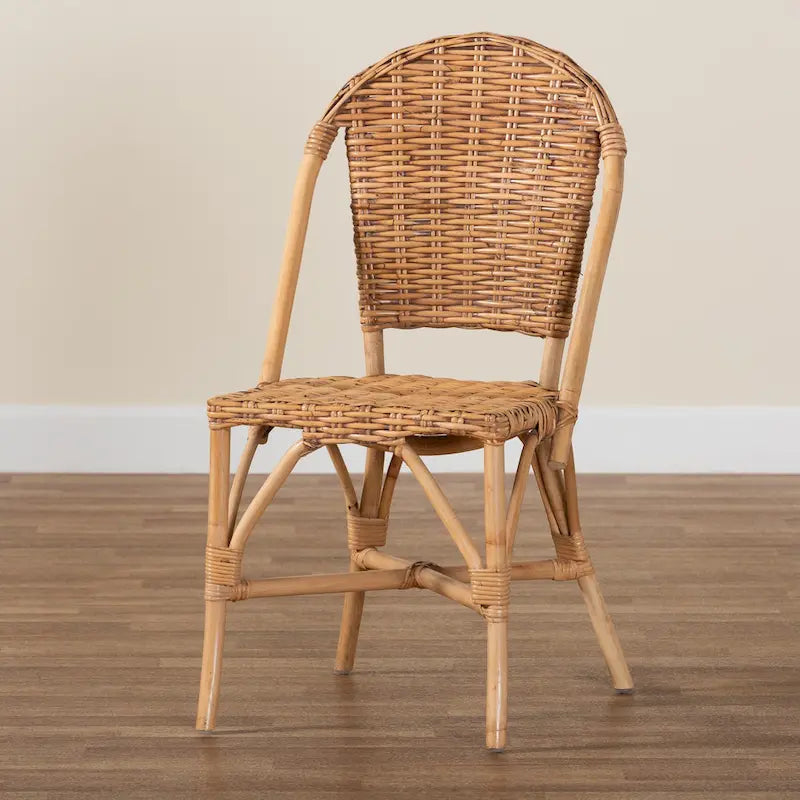 Chaise de salle à manger en rotin naturel bohème moderne Neola