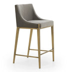 Tabouret de comptoir contemporain Modrest Fairview gris et laiton
