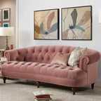 Canapé capitonné chesterfield La Rosa 84 en velours, style moderne du milieu du siècle