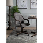 Chaise pivotante et inclinable à roulettes avec coussin pour salle à manger décontractée