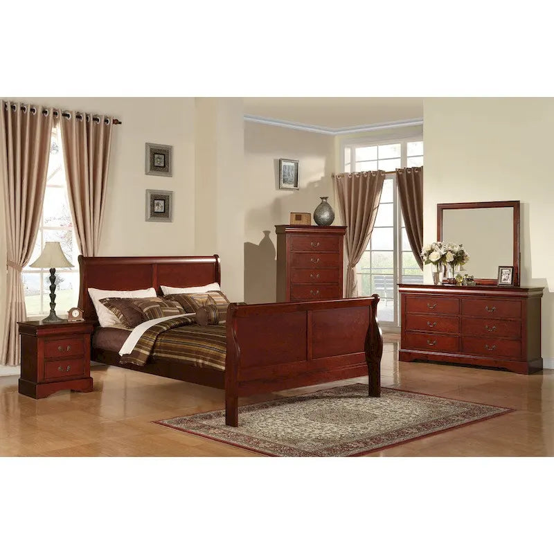Commode Louis Philippe III Merisier 6 tiroirs