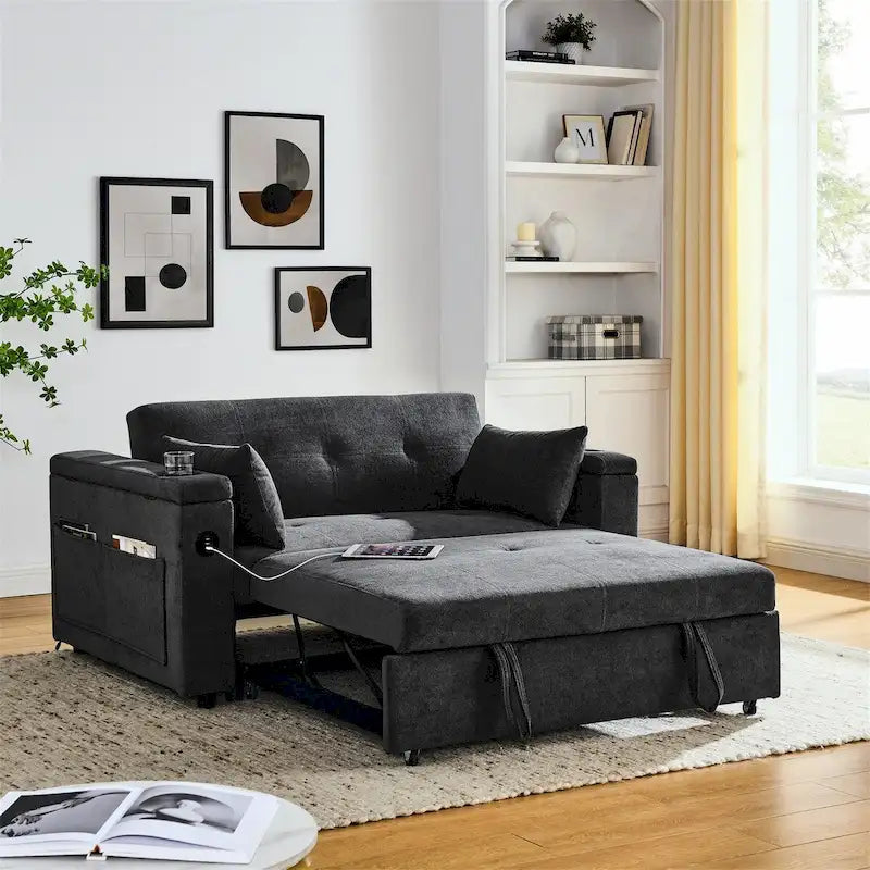 Canapé convertible avec dossier réglable et port USB
