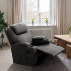 Fauteuil Inclinable de Massage Pivotant Chauffant en Similicuir pour Salon