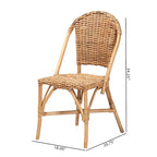 Chaise de salle à manger en rotin naturel bohème moderne Neola
