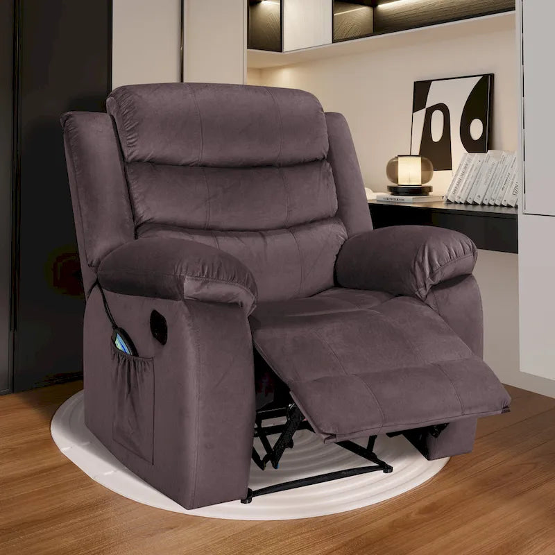 Fauteuil inclinable moelleux avec fonctions massage et chaleur
