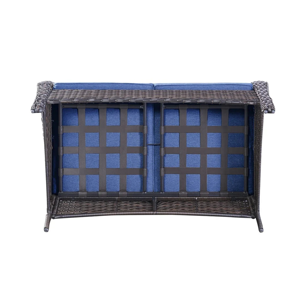 Gymojoy Canapé d'extérieur deux places en rotin Wicker Sofa Set