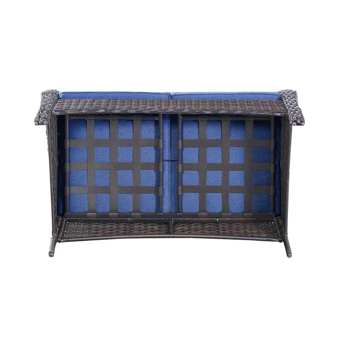 Gymojoy Canapé d'extérieur deux places en rotin Wicker Sofa Set