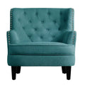 Moser Bay Mignon Fauteuil d'appoint à oreilles capitonné large de 76 cm en velours et lin