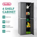 Sterilite Lot de 2 Organiseurs de Rangement à 4 Étagères Réglables pour Garage, Gris - Lot de 2