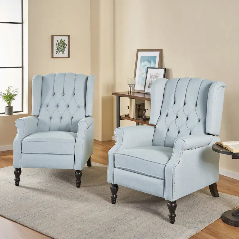 Fauteuils inclinables en tissu touffeté Walter (lot de 2) par Christopher Knight Home
