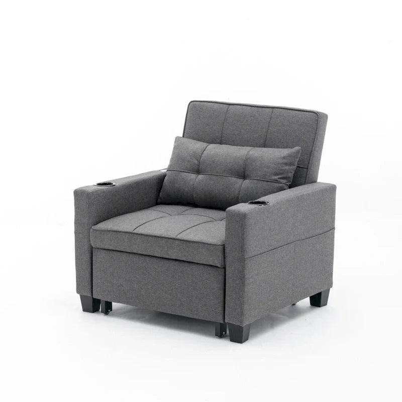 Fauteuil Lit Futon Convertible Fauteuil 3-en-1 Fauteuils Lits avec Ports USB