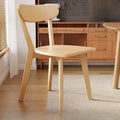 Chaise de salle à manger moderne sans accoudoirs, en bois, à dossier bas et ouvert