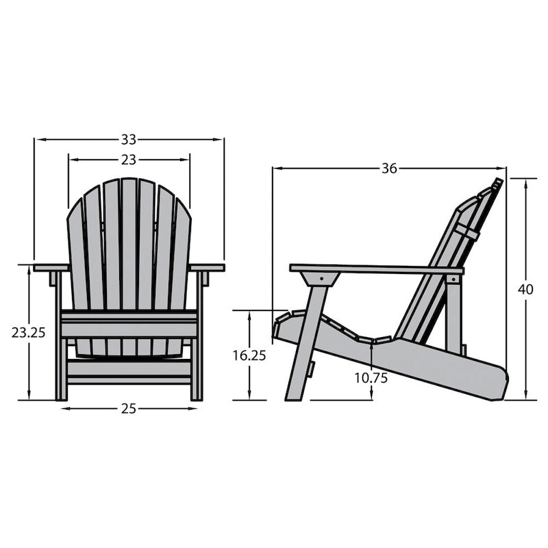 Chaise Adirondack pliante et inclinable King-Size HIGHWOOD