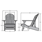 Chaise Adirondack pliante et inclinable King-Size HIGHWOOD