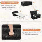 Lit d'appoint pliable ottoman convertible Twin Size avec matelas, canapé-lit rembourré en PU