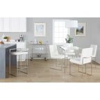 Tabouret de comptoir Silver Orchid Forrest en acier inoxydable empilable et entièrement soudé (lot de 2)