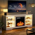 Meuble TV cheminée Bossin 58" avec foyer électrique 18", centre de divertissement moderne pour téléviseurs 65", console TV