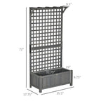 Jardinière en bois Outsunny avec treillis, lit de jardin surélevé pour plantes grimpantes avec trous de drainage et toit