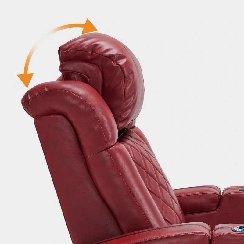 Fauteuil inclinable électrique MCombo avec appuie-tête réglable, siège de cinéma maison à deux moteurs avec port USB, cuir respirant HTS411