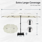 MAISON ARTS Grand Parasol Double Face de 4,5 m avec Base Incluse pour Patio
